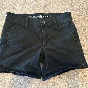 American Eagle Black Khaki Super Stretch Shorts